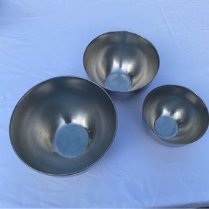 revere ware stainless steel set of 3 bowls